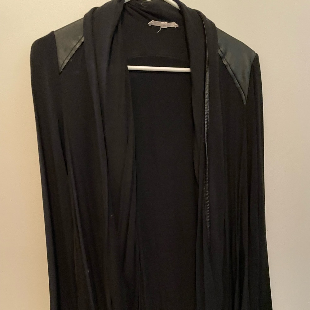 StitchFix Cardigan Faux Leather Accents